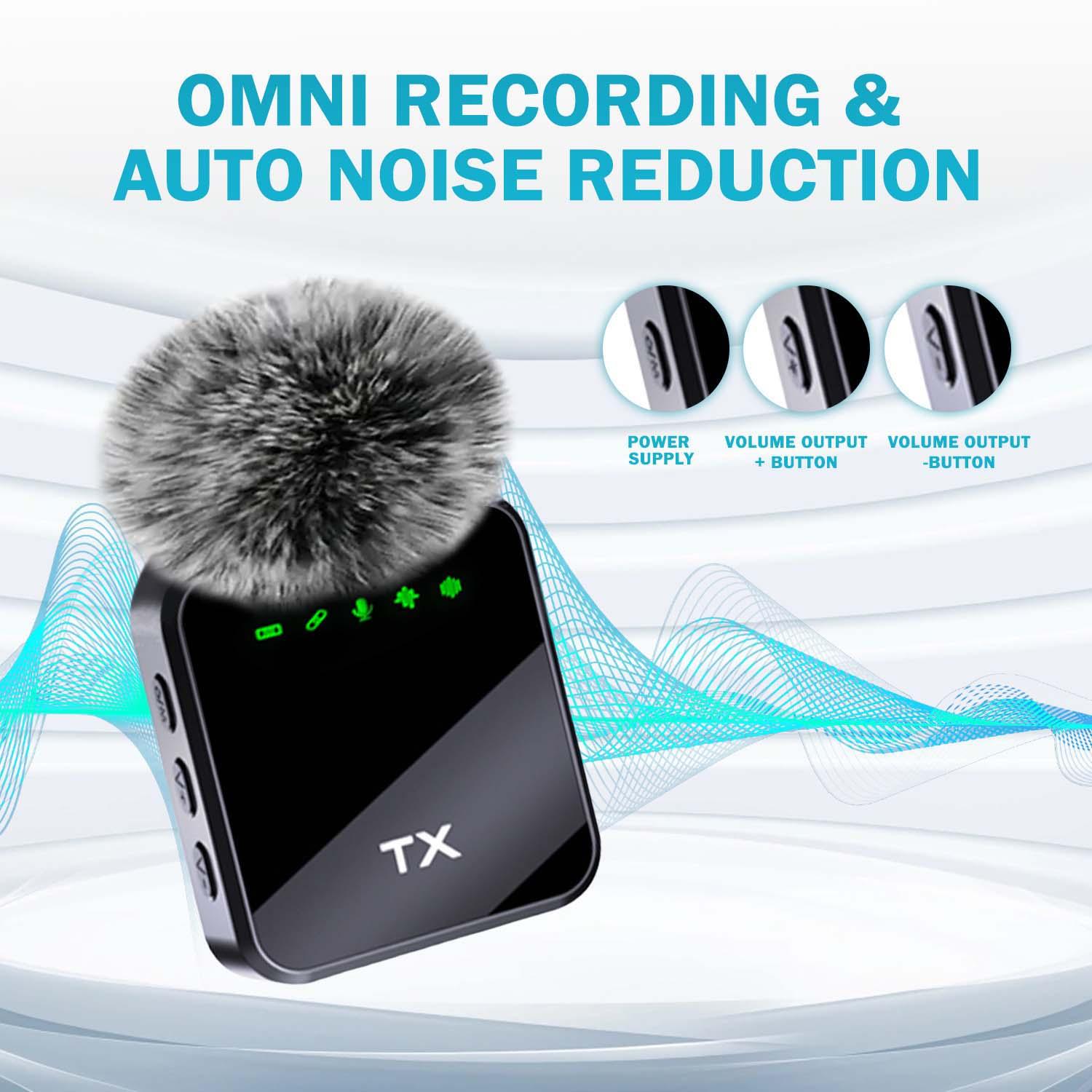 Wireless Lapel Lavalier Microphone for iOS/android/camera, Noise Reduction Rechargeable Battery, Ideal for Video Recording Podcasts Vlogs Live Streaming Wireless Lapel Lavalier Microphone for iOS/android/camera, Noise Reduction Rechargeable Battery, Ideal for Video Recording Podcasts Vlogs Live Streaming