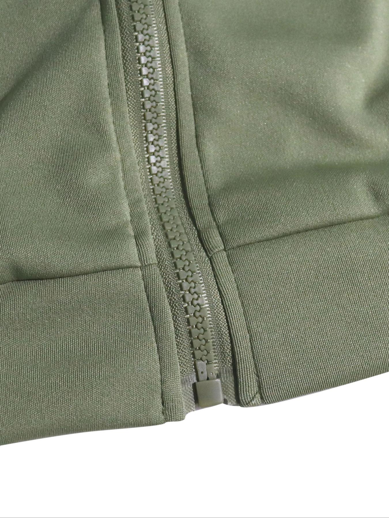 Women's Zipper Jacket & Striped Wide-Leg Pants Set, Fitted Streetwear & Casual, Two-Piece Suit for Daily Wear, Airport Outfit