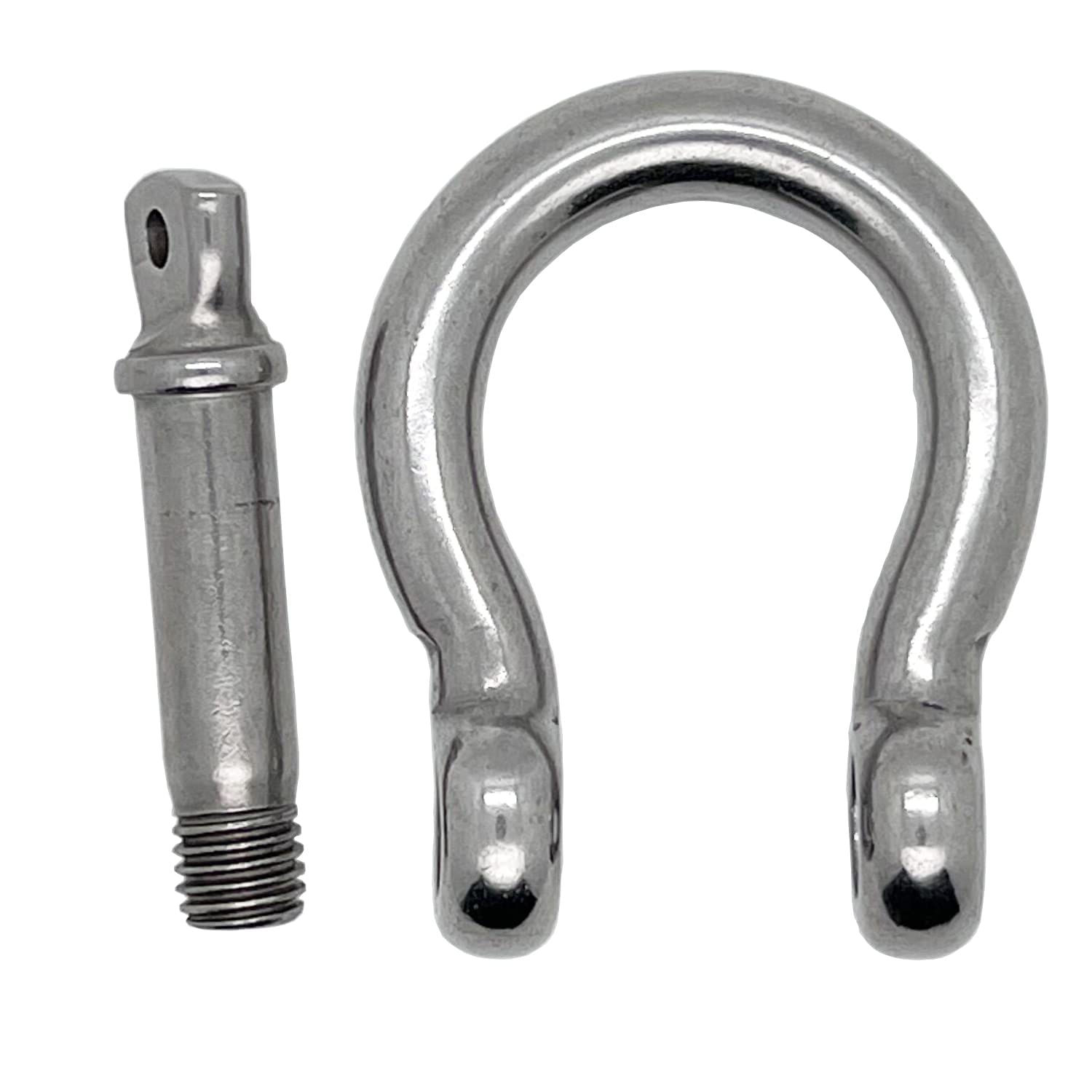 304 Stainless Steel Screw Pin Anchor Shackle, 2-Count 3/8 Inch (10 mm) Abrasion Resistant High Strength Shackle for Outdoor Enthusiasts’ Towing Gear