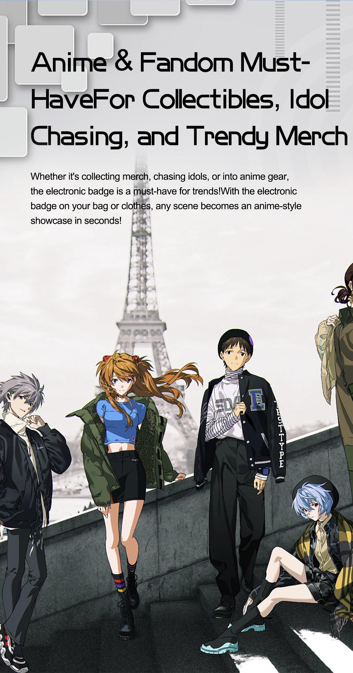 Electronic beep, mini screen projection, anime-themed accessories, 2D anime-style food beep electronic badges, authentic Bluetooth smart electronic photo album.