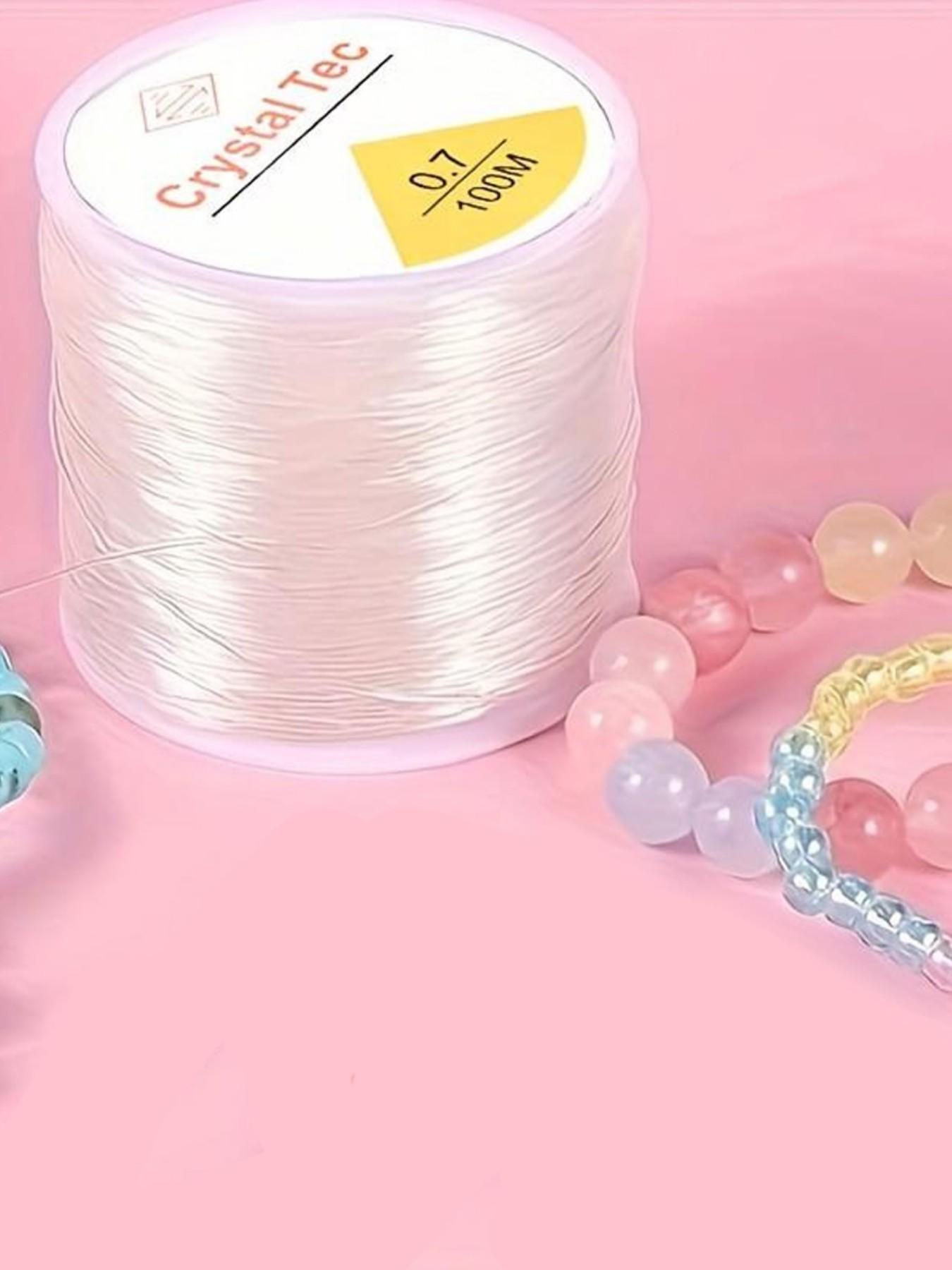 0.7mm/100m Transparent Plastic Elastic Rope, Stretchy Bracelet Crystal String, Ideal for Beading and Jewelry Making Gifts