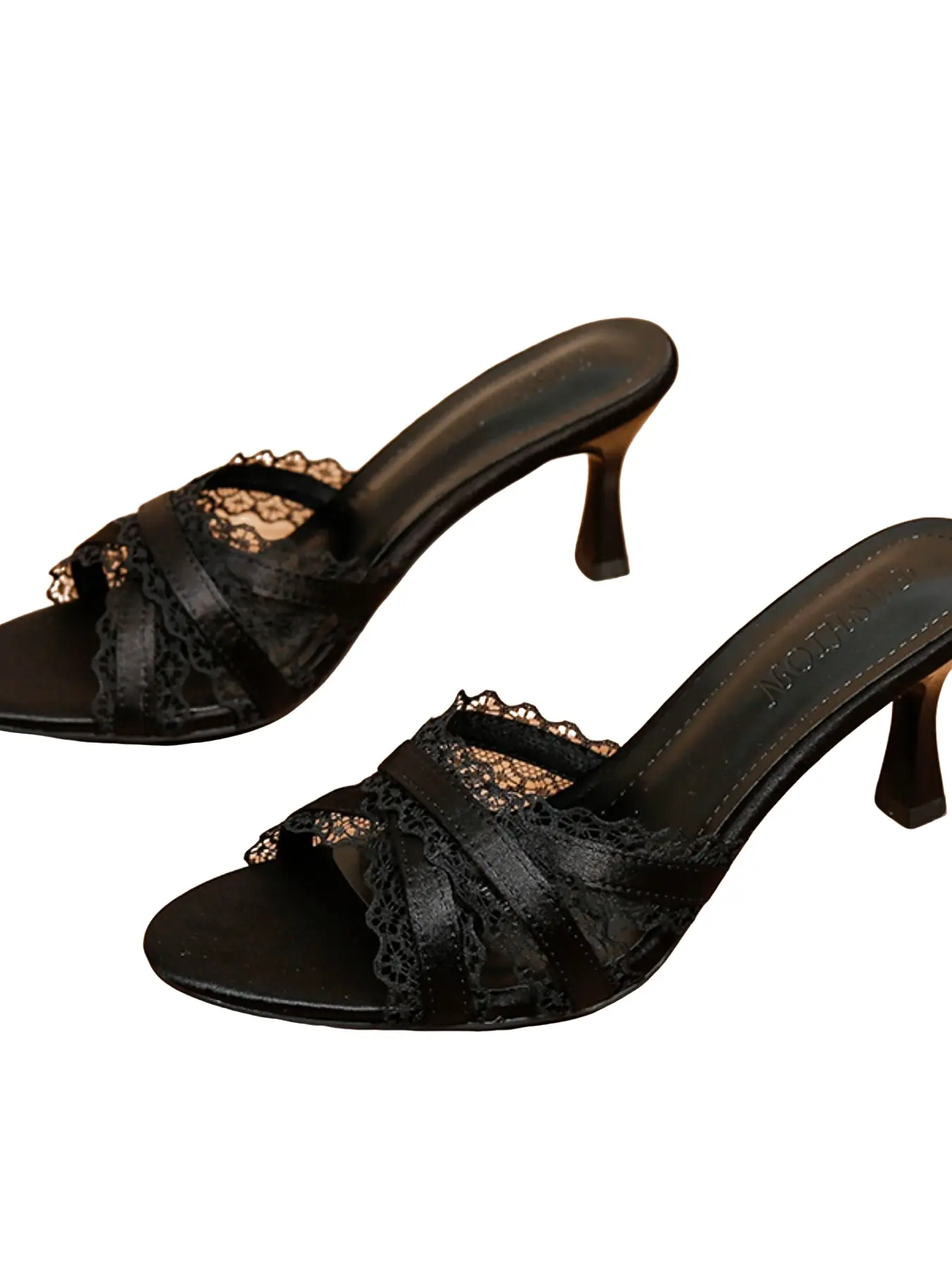 Elegant Lace Trim Sandals, Luxury Rhinestone Fine Heel Outdoor Women's Flip Flops, Comfortable and Stylish Footwear for Summer