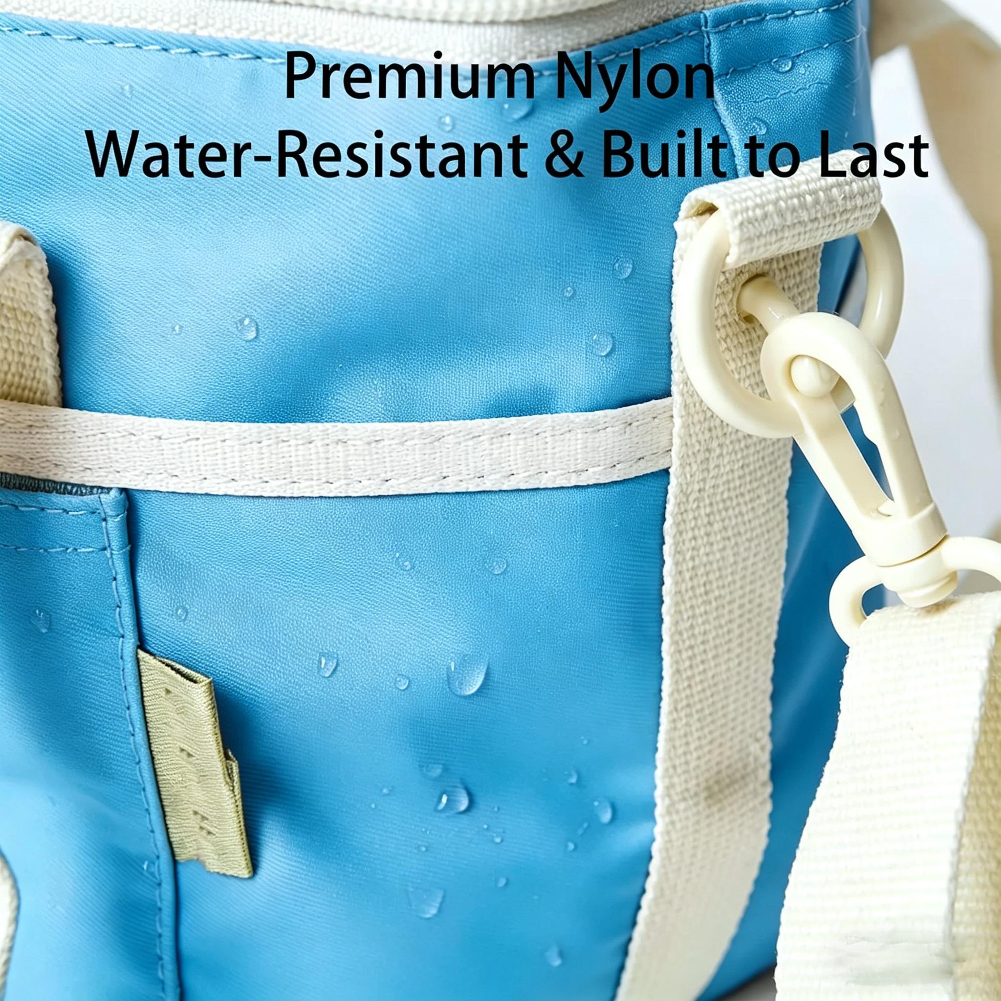 4 Compartment Insulated Drink Carrier Bag, Family Size Tumbler Caddy with Adjustable Strap, Reusable Drink Holder for Hiking, Camping, Sports & Family Outings, Blue/Black Available