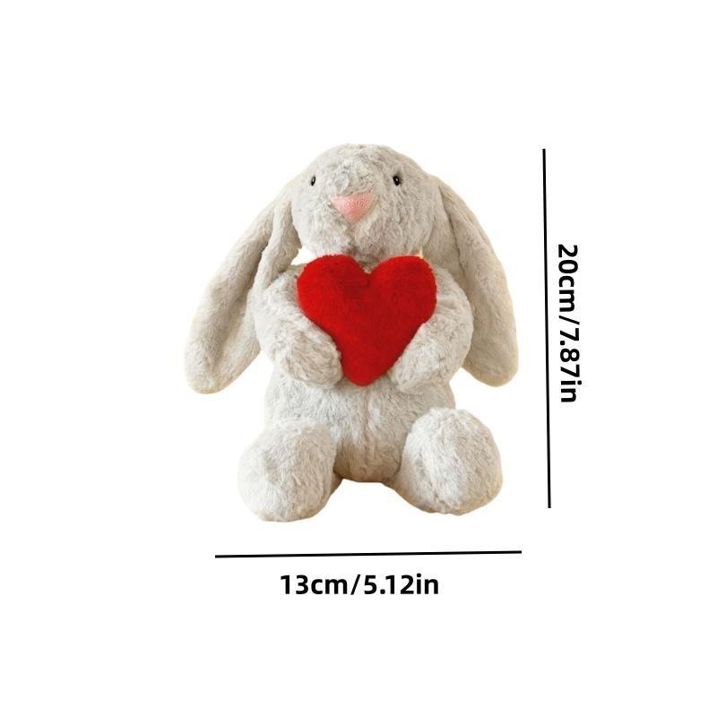 Cute Rabbit Plush Toy, Handheld Heart Soft Bunny Doll, Perfect Gift for Valentine's Day, Anniversary & Birthday, Huggable Stuffed Animal-Gift for Grandma