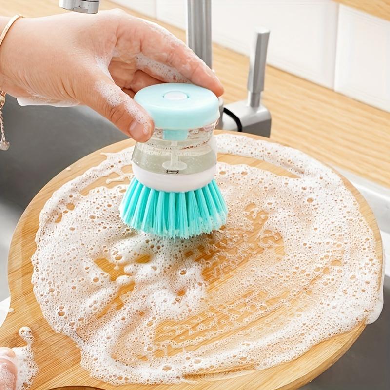 Automatic liquid adding brush for room washing and pot washing, multifunctional hydraulic dishwashing and cleaning brush for household use, oil stain remover, Scrubber Cleaning, Multipurpose Cleaning Tool, Home Cleaning Tool