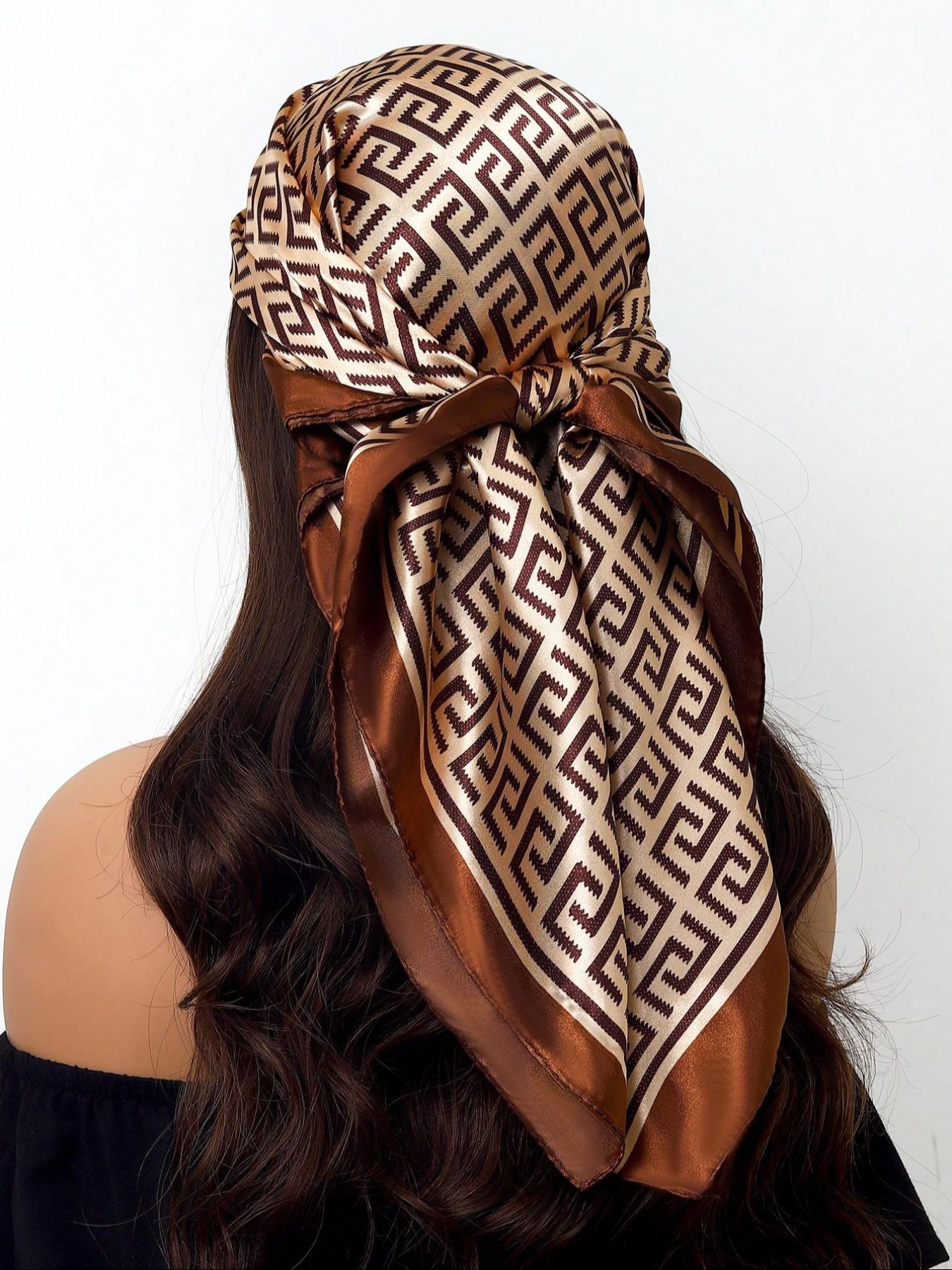 Fashionable Printed Square Scarf for Women, Versatile Bandana for Daily Wear & Sun Protection, Stylish Accessory for All Seasons, Fashion Hair Scarves