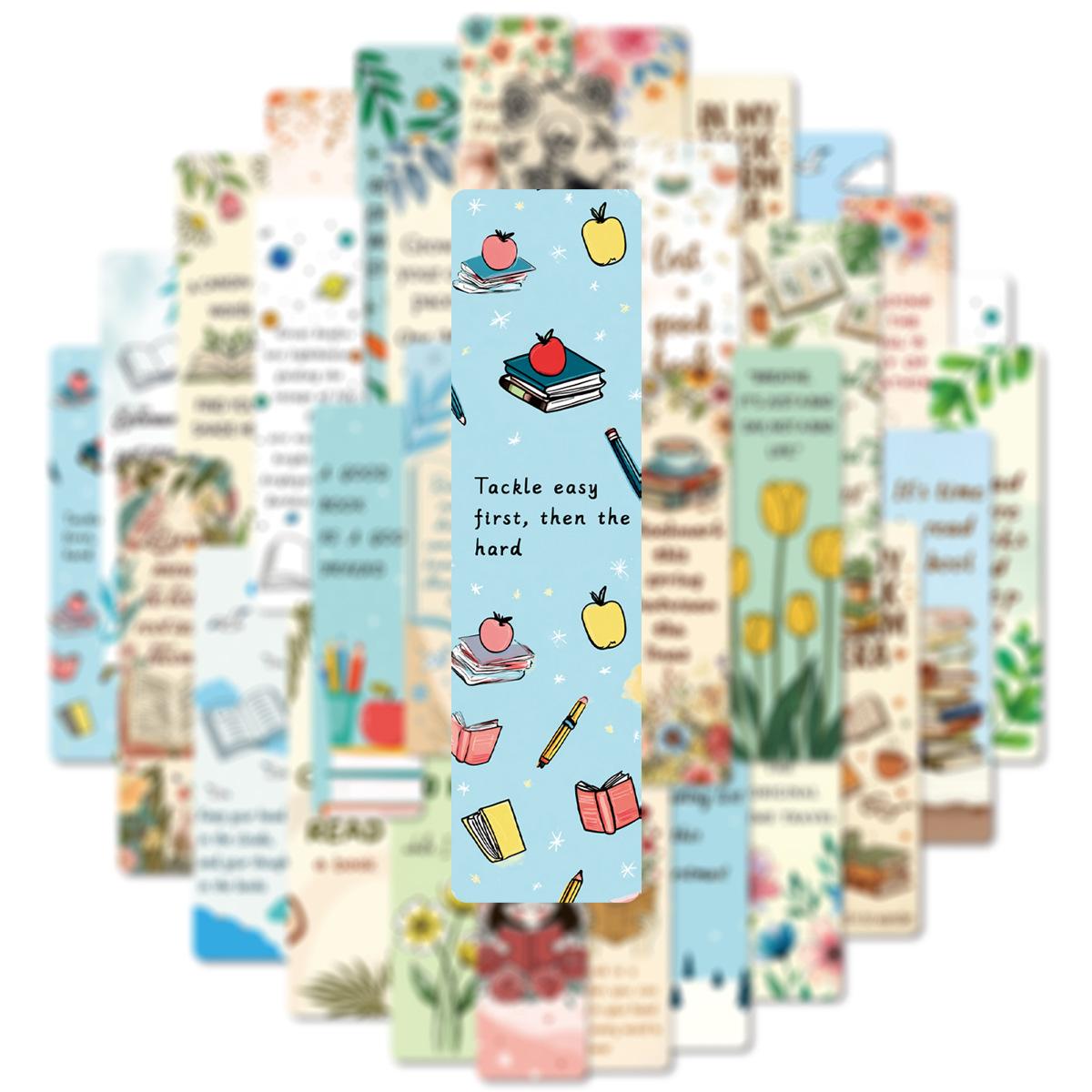 30pcs Reading-themed Office Bookmarks, Notebook Bookmarks, Non-repeating, Simple, Artistic, Creative Office Bookmarks, Notebook Bookmarks, Small Cards, Book Decoration Cards, Reading Annotation Cards