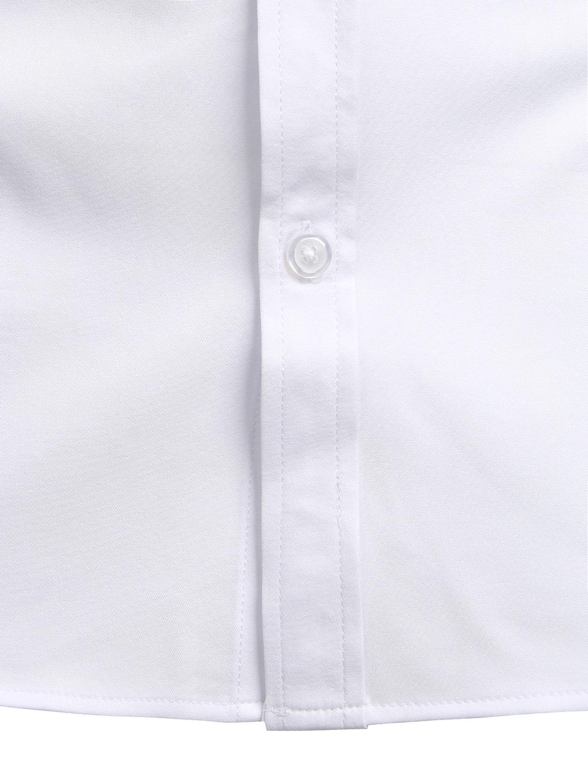 ZEROYAA Mens Hipster Solid Slim Fit Long Sleeve Mandarin Collar Dress Shirts Polyester Fabric Stylish Casual Business Shirt