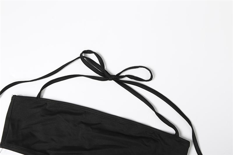 DOUCIU Trendy Personality High Street Hip Hop Cool Tight Sexy Hot Versatile Women'S Thin Solid Color Vest With Adjustable Drawstring Perforated Trousers Two-piece Set Stretchy Outfit Sets