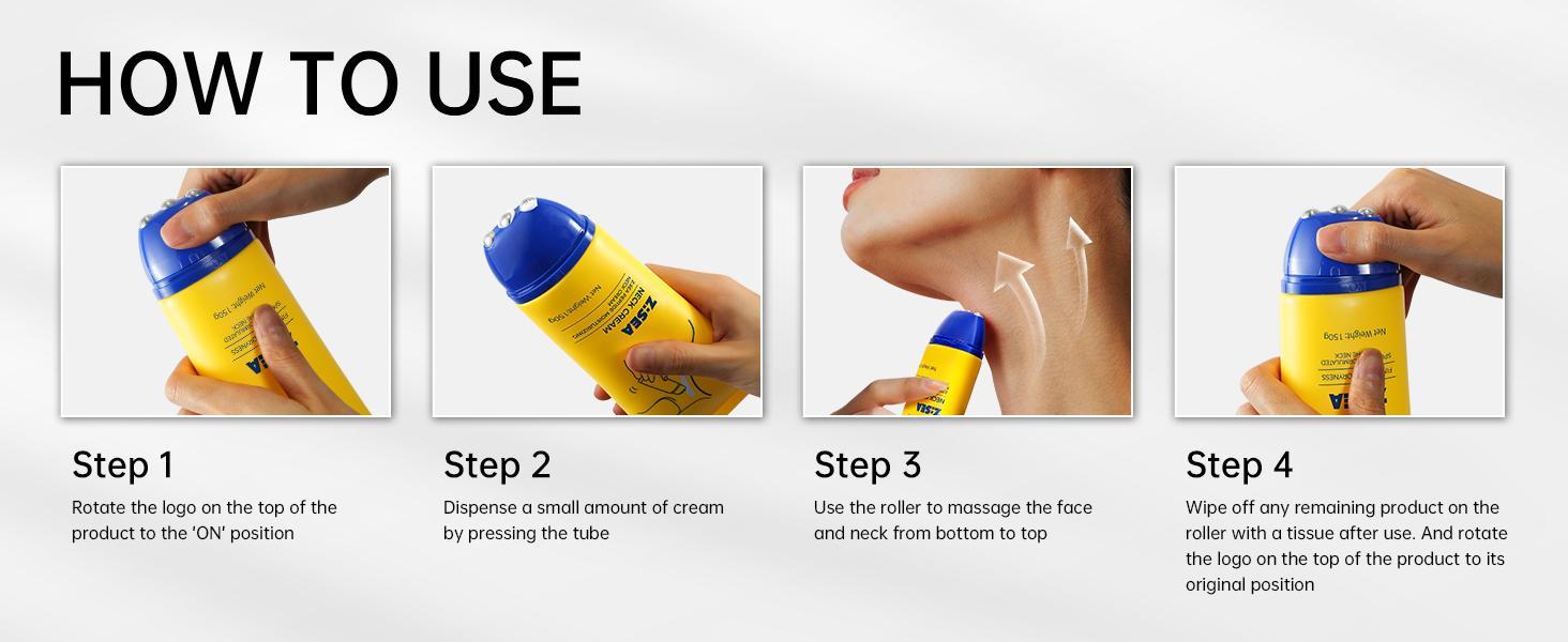 Z:SEA Neck Cream, Peptide Moisturizing Cream for Neck Firming and Tightening,   Lifting, and Wrinkle Reduction with Gua Sha Roller, 5.07 fl. oz.