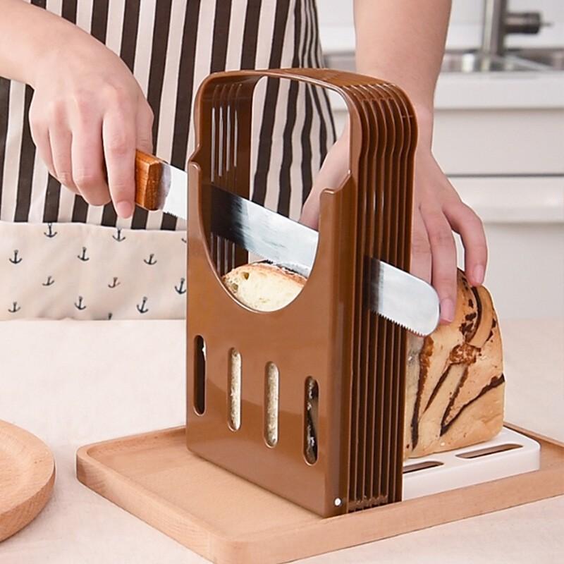 1pc Bread Slicer, Foldable and Adjustable Thickness - Ideal for Bakeries, Kitchens, Restaurants, TopKitch Essential Baking Tool for Bakers and Enthusiasts, Household Cutting Utensils