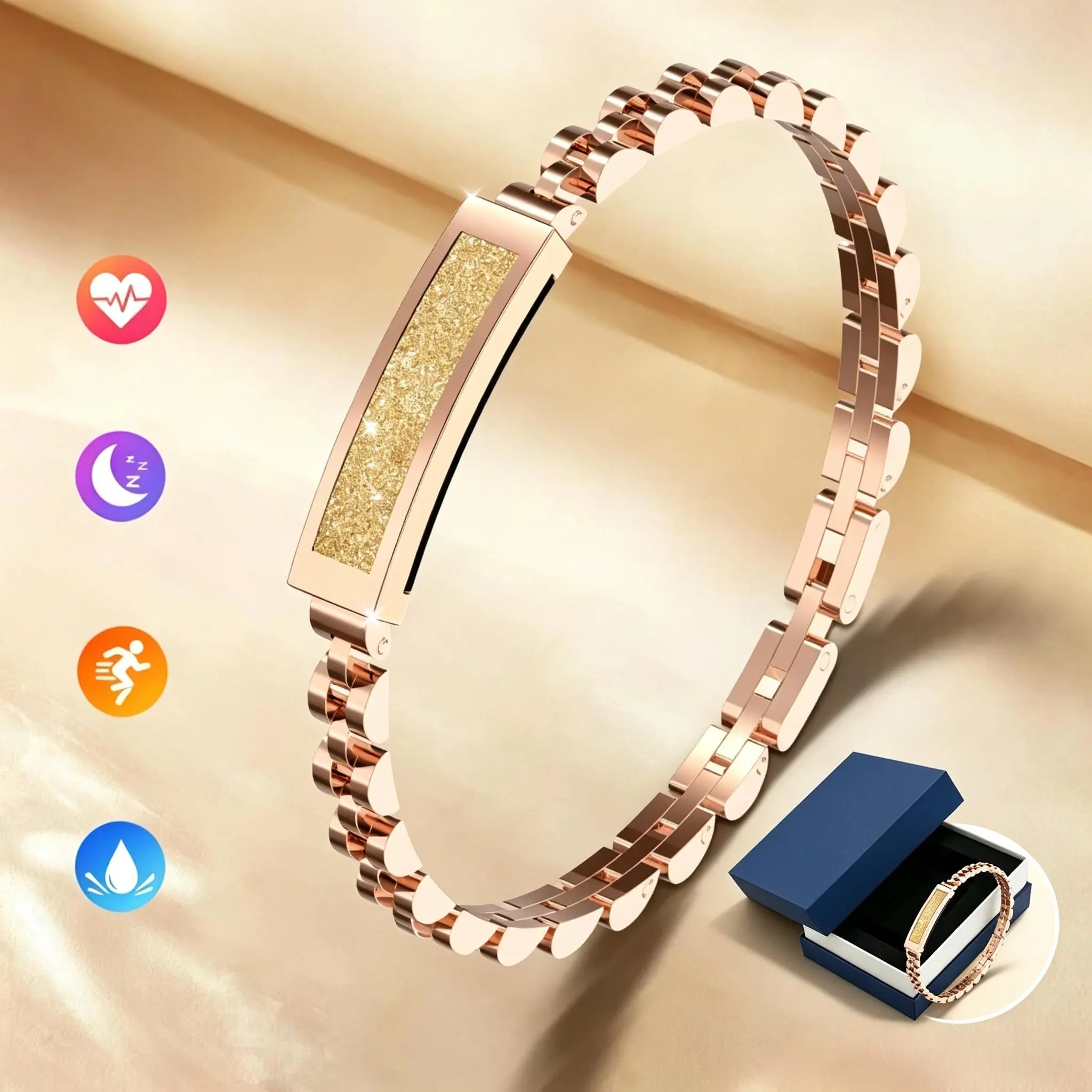 Smart Bracelet Fitness Tracker, Waterproof Wearable with Heart Rate Monitoring, Sleep Tracking, LED Display, Bluetooth Sync for Android Devices, Fashion Wristband for Daily Sports & Health Use