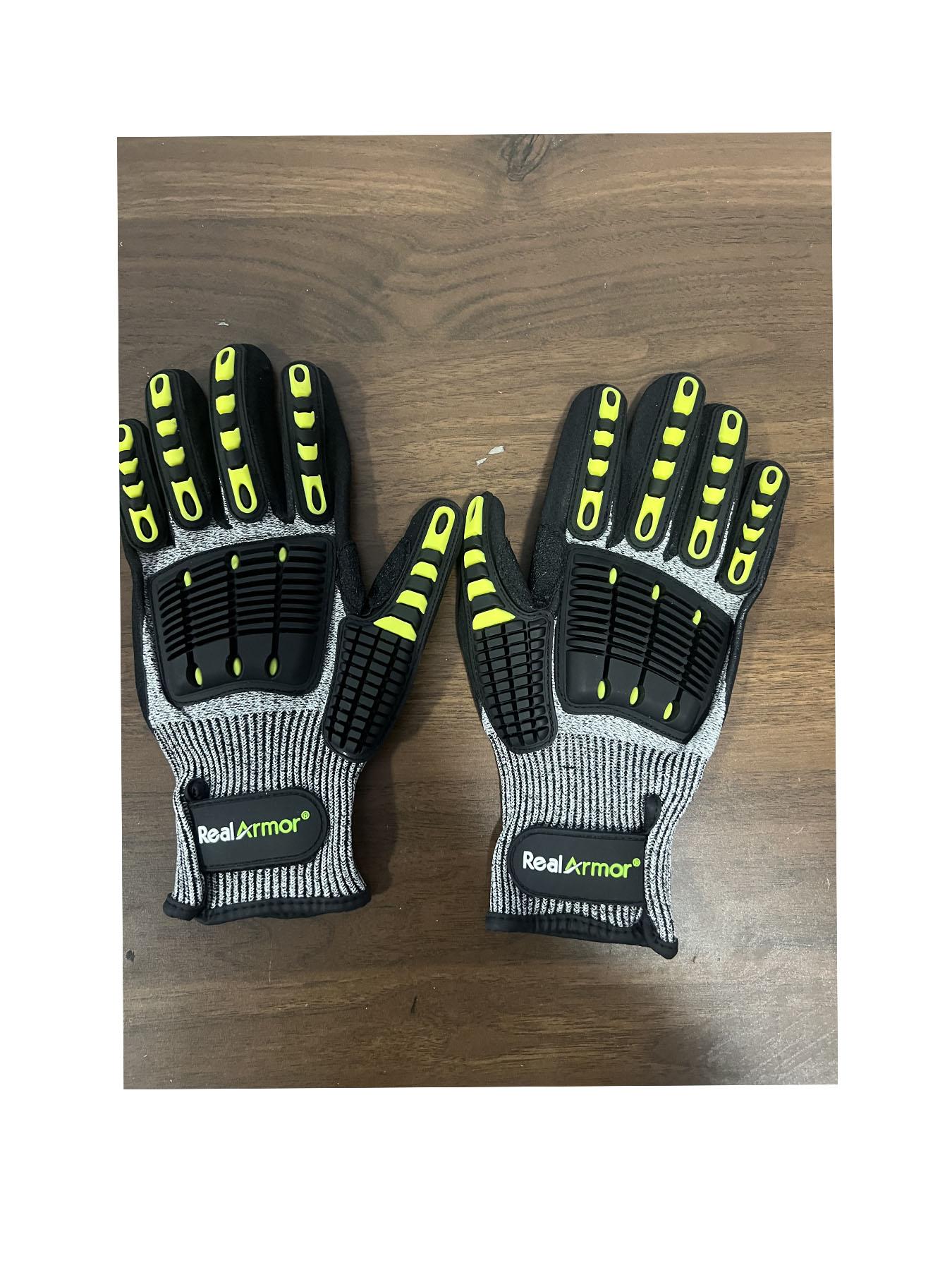 Men's Cut-Resistant Anti-Slip Safety Work Gloves With Grip, Glass Handling, Construction Safety, 5-Level Impact Resistance, Tpr Palm Protection