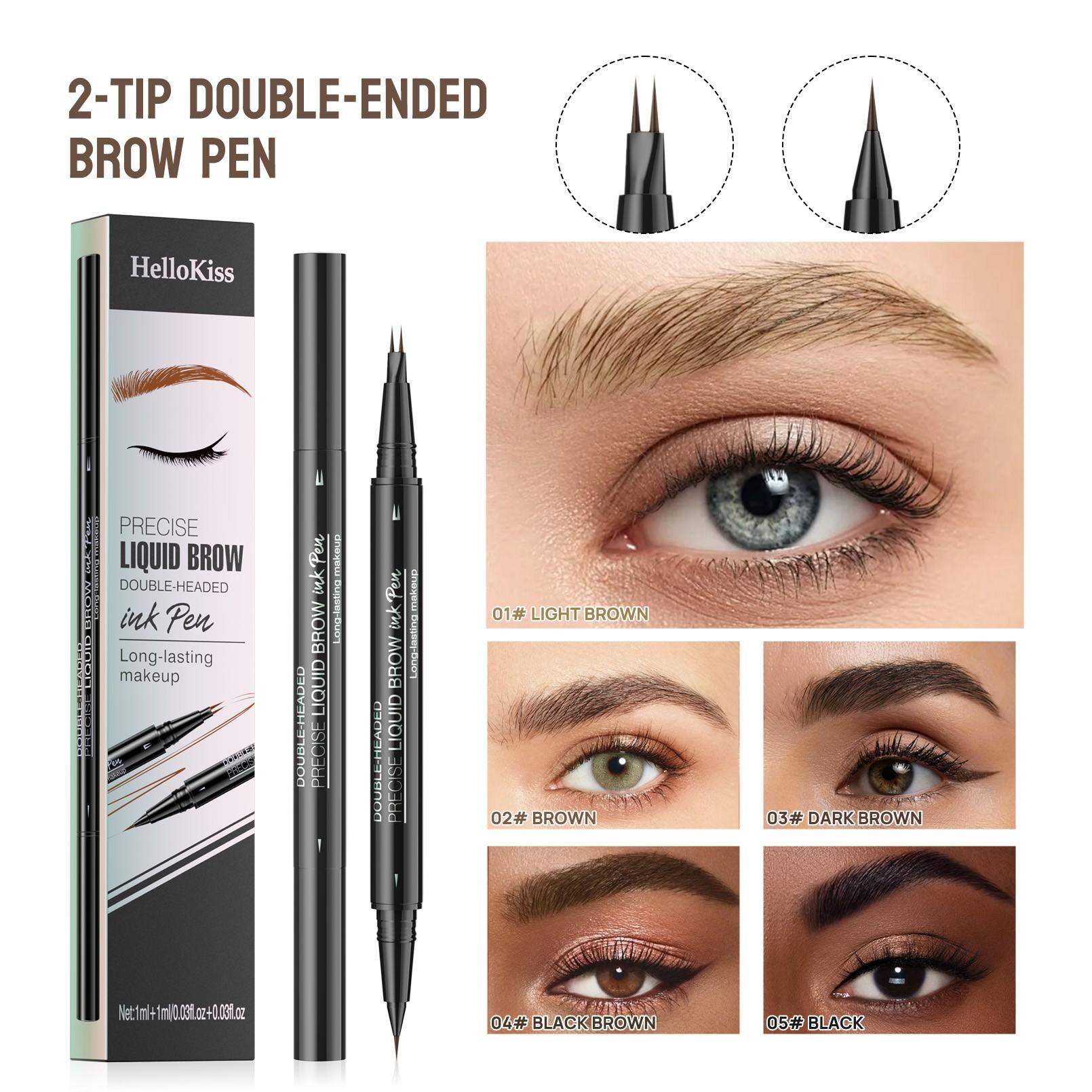 Waterproof Sweat-Proof Smudge-Free Eyebrow Pencil, Liquid Dual-Ended 2-In-1, Long-Lasting Color Lock, Perfect Gift Waterproof Sweat-Proof Smudge-Free Eyebrow Pencil, Liquid Dual-Ended 2-In-1, Long-Lasting Color Lock, Perfect Gift