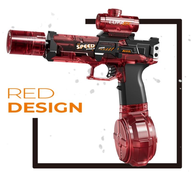 Electric Water Gun with LED Light, Automatic Squirt Watergun, Strong Outdoor Toy for Kids, Summer Fun, Perfect Father's Day Gift, Built-In Lithium Battery