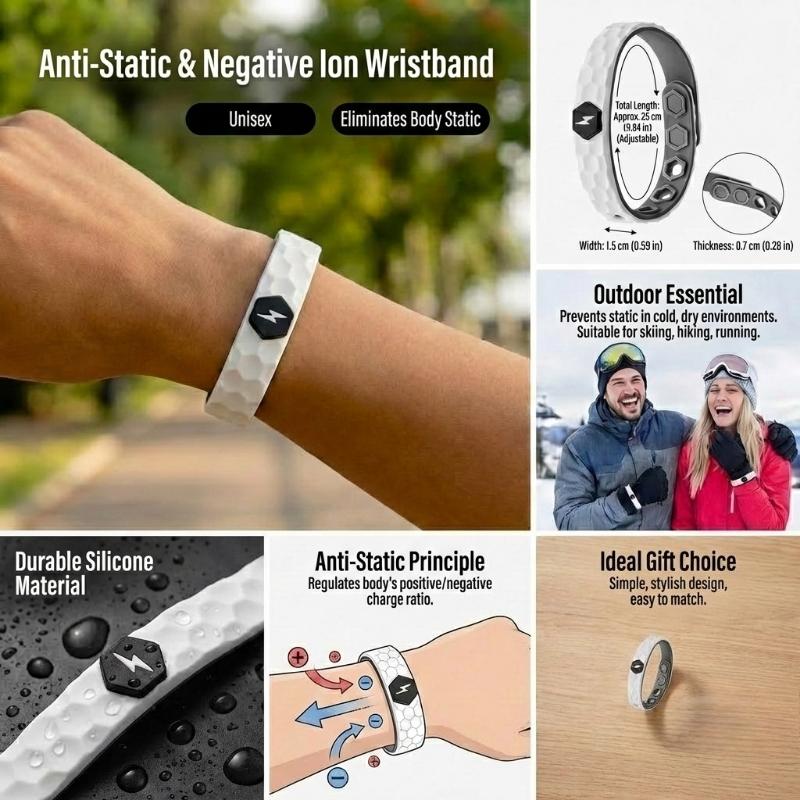 1pc Universal Anti-Static Wristband, Adjustable Silicone Sport Bracelet, Unisex Electrostatic Elimination Band with Comfortable Fit Design
