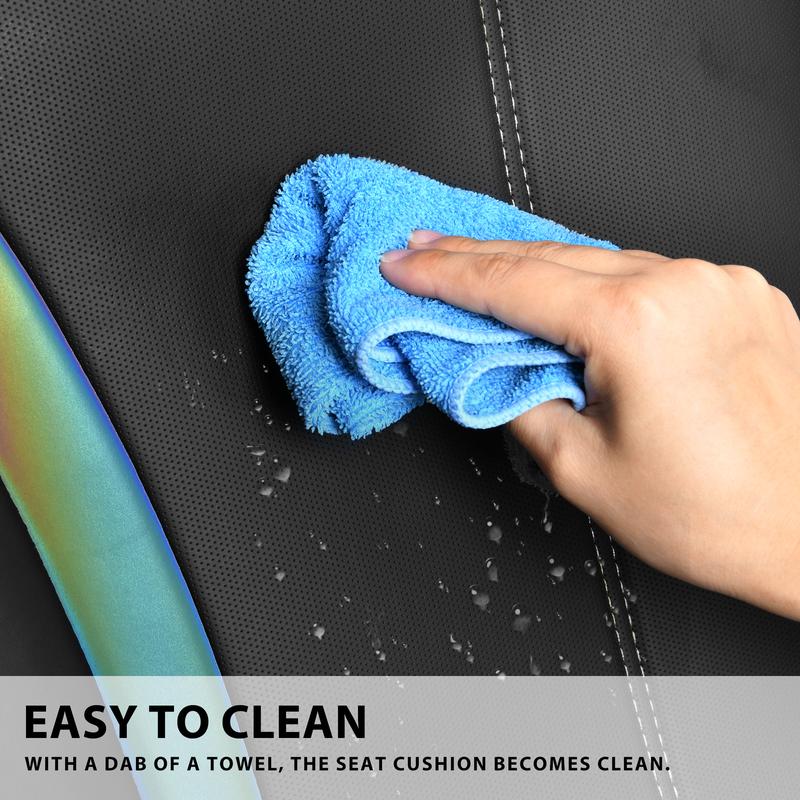 CAR PASS 2/5 seats Fluorescent Green & Nappa Leather Car Seats Cover Front Seats only Cushioned, Waterproof Fit for SUV Sedan Truck Pickup Vehicle