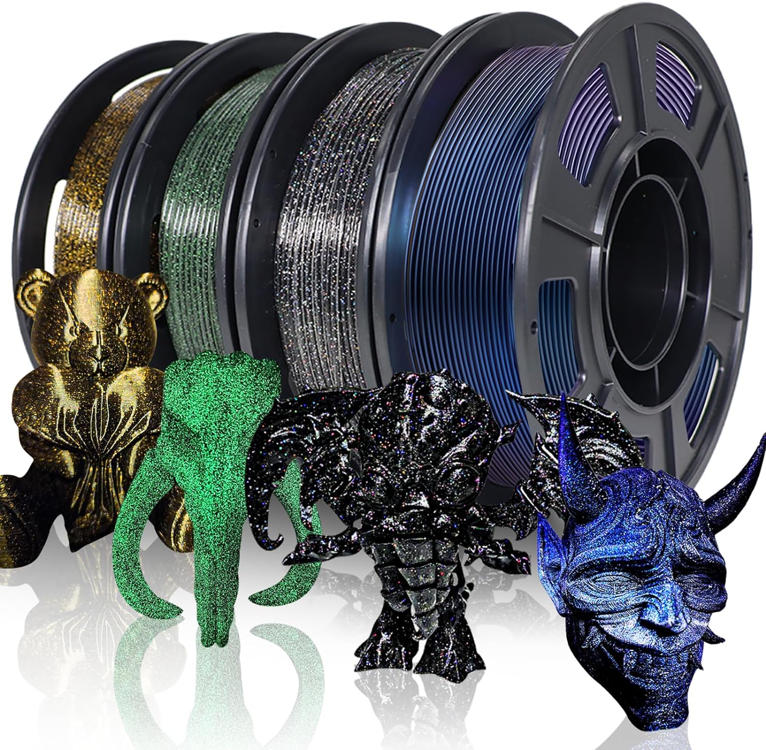 High Precision Pla Filament Bundle, Multicolor 3D Printing Thread, 250g X 4 Rolls, Create Colorful Models, ±0.02mm Accuracy
