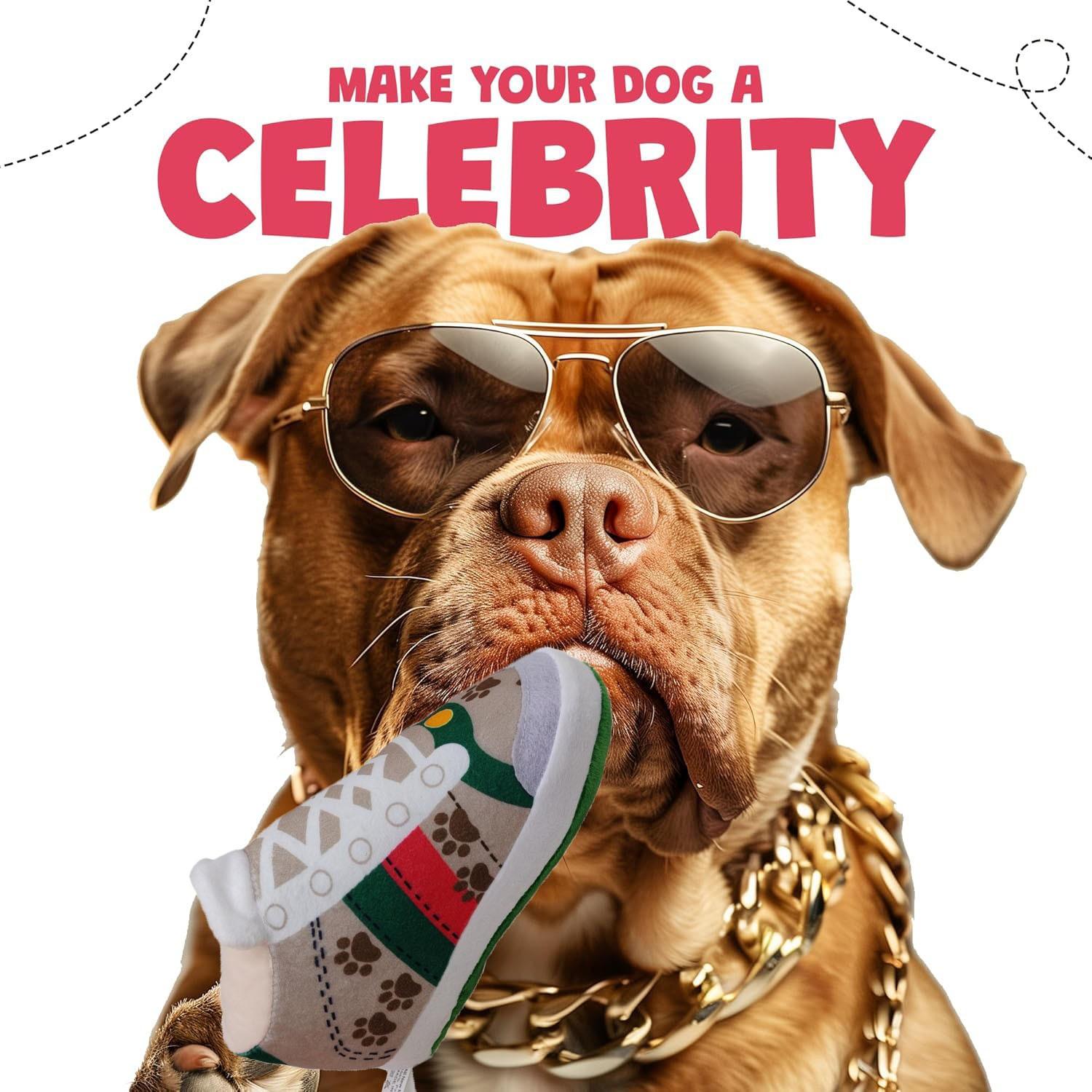 Luxury Designer Pet Toy Shoes Style, Dog Play Toy, Sports Shoe Shape Dog Toy, Stylish and Fun Pet Accessory