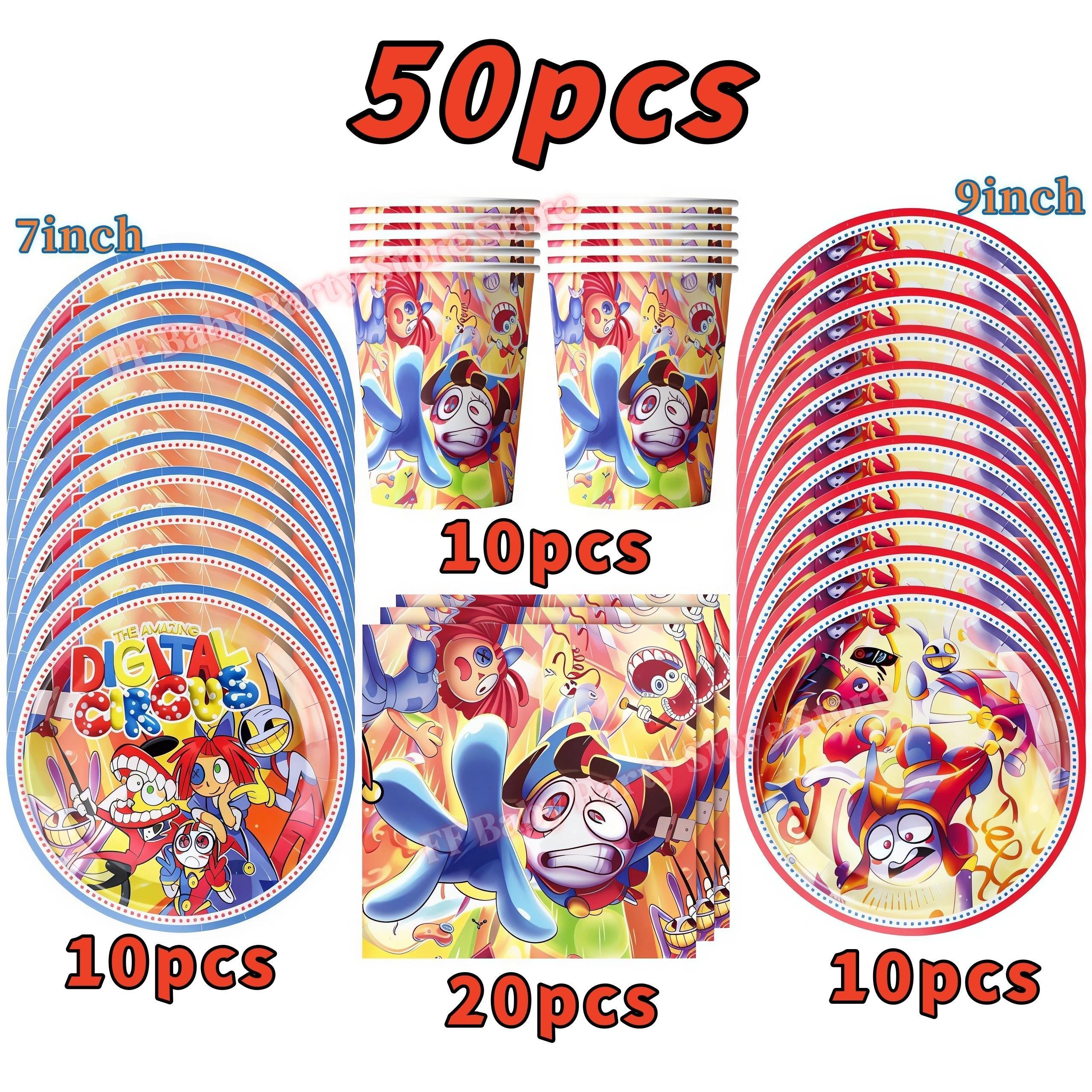 Amazing Tableware Birthday Party Decoration Digitaled Circus Balloon Plate Cup Banner Kids Favor Gift Baby Shower Party Supplies