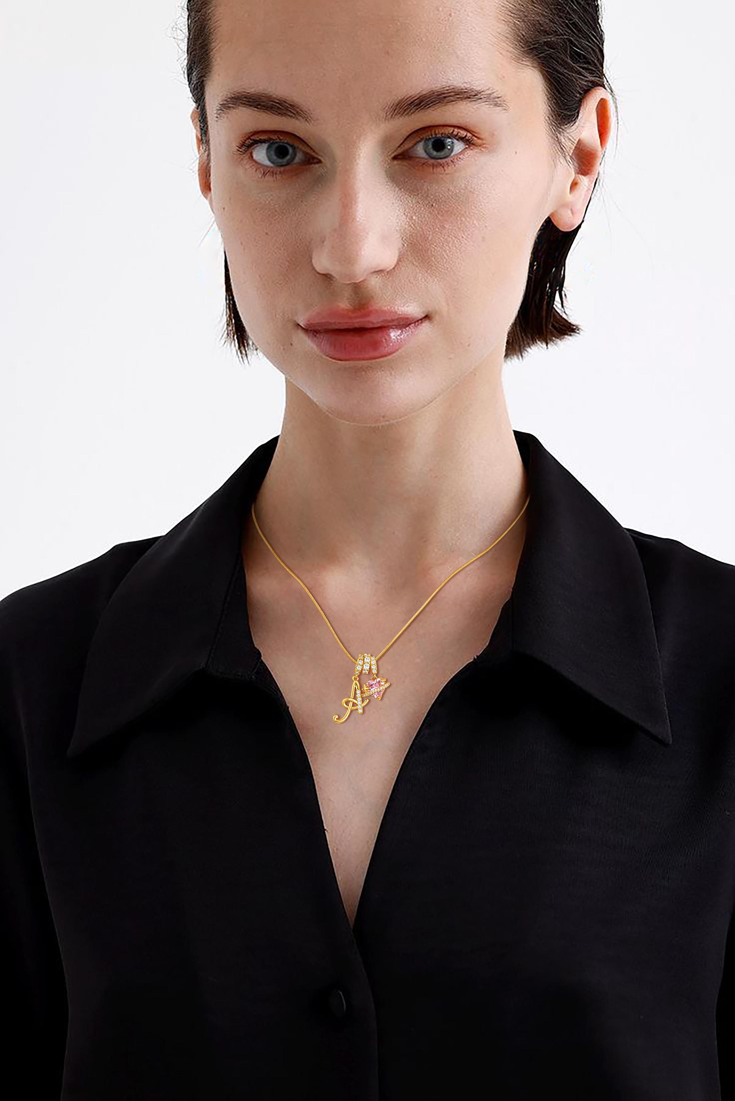 GANIA Art-designed personalized name letter necklace, free of allergenic ingredients, with adjustable size. It is an excellent Valentine's Day gift for women and girls.