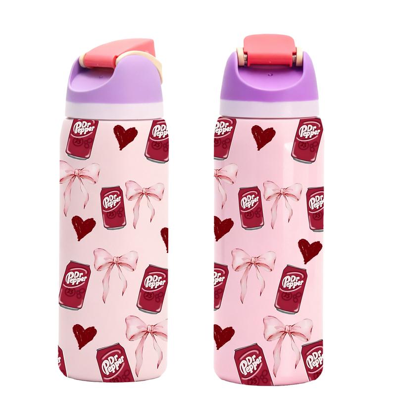 19/24/32oz Double-Wall Vacuum Cup, Insulated Leak-Proof Skinny Thermal Mug Tumbler Drinkware for Hot & Cold Drinks, Keeps Drinks Hot for 12h & Cold for 24h, Stainless Steel Heart Design, Perfect Holiday, Valentine's Day & Birthday Gift for Women & Men