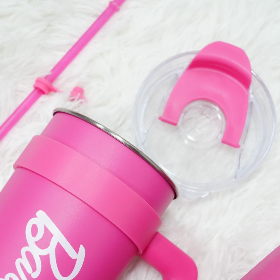 Barbie Series 1600mL Jumbo Stainless Steel Straw Cup + Barbie Daylight Shiny Series Pink Bento Bag with Holes Tumbler Water Bottles,,cozyvibes Barbie Series 1600mL Jumbo Stainless Steel Straw Cup + Barbie Daylight Shiny Series Pink Bento Bag with Holes Tumbler Water Bottles,,cozyvibes