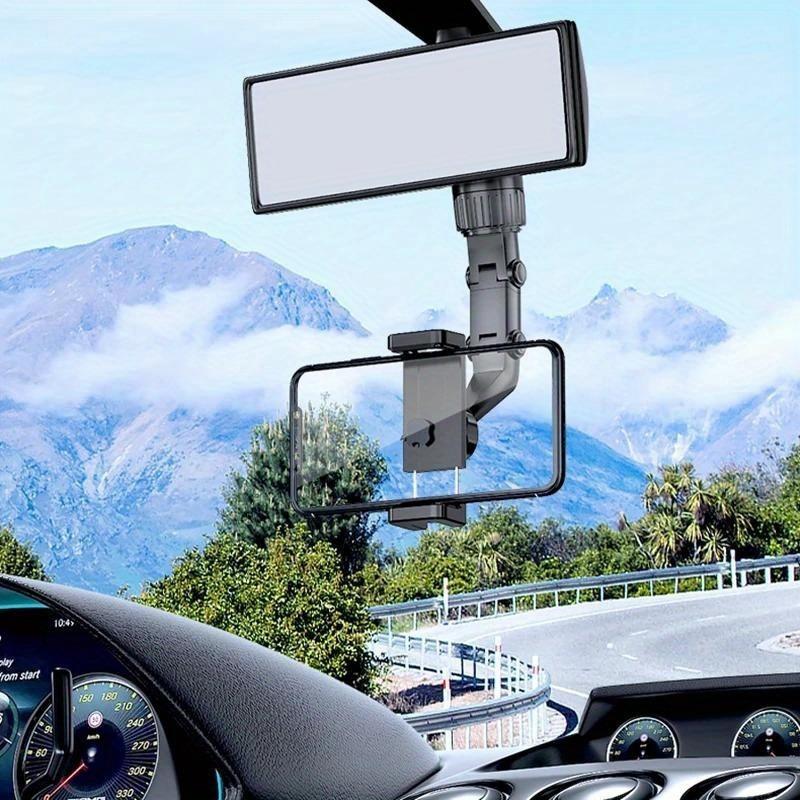 Navigation bracket car mobile phone seat multi-function 360-degree rotatable car rearview mirror seat clip bracket