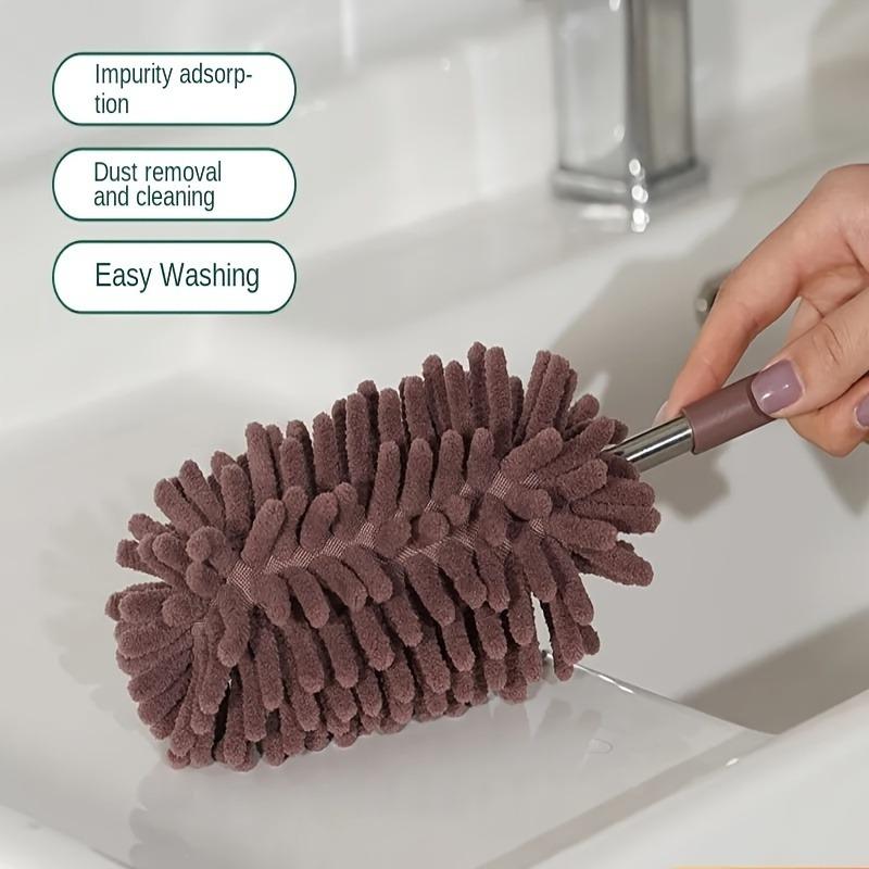 Compact Car Duster Brush, Extendable Microfiber Dusting Tool with Comfortable Handle for Home and Auto interior Cleaning, Helix, Combined, Grill