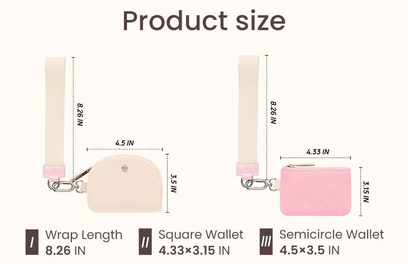MEXS Mini Zip Around Wristlet Wallet for Women Dual Pouch Wristlet Portable Coin Purse Mini Women Coin Pocket