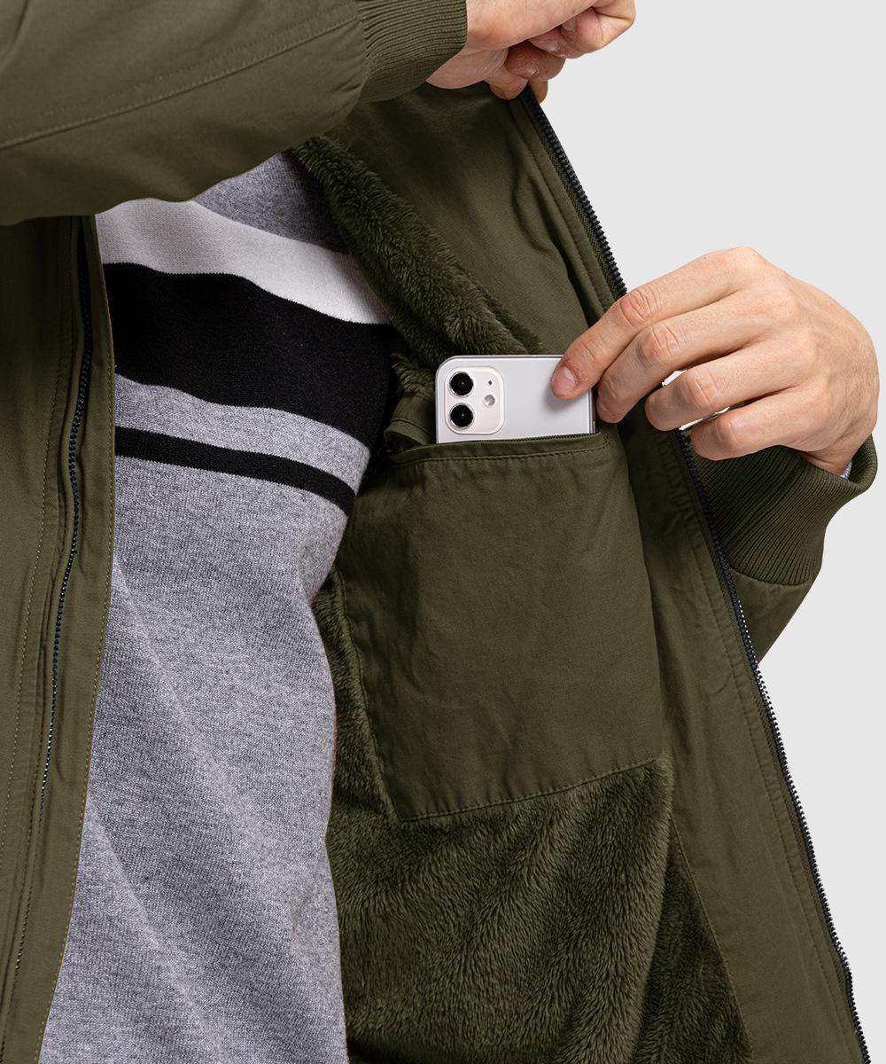 TBMPOY Men's Warm Full Zip Work Cotton Jacket