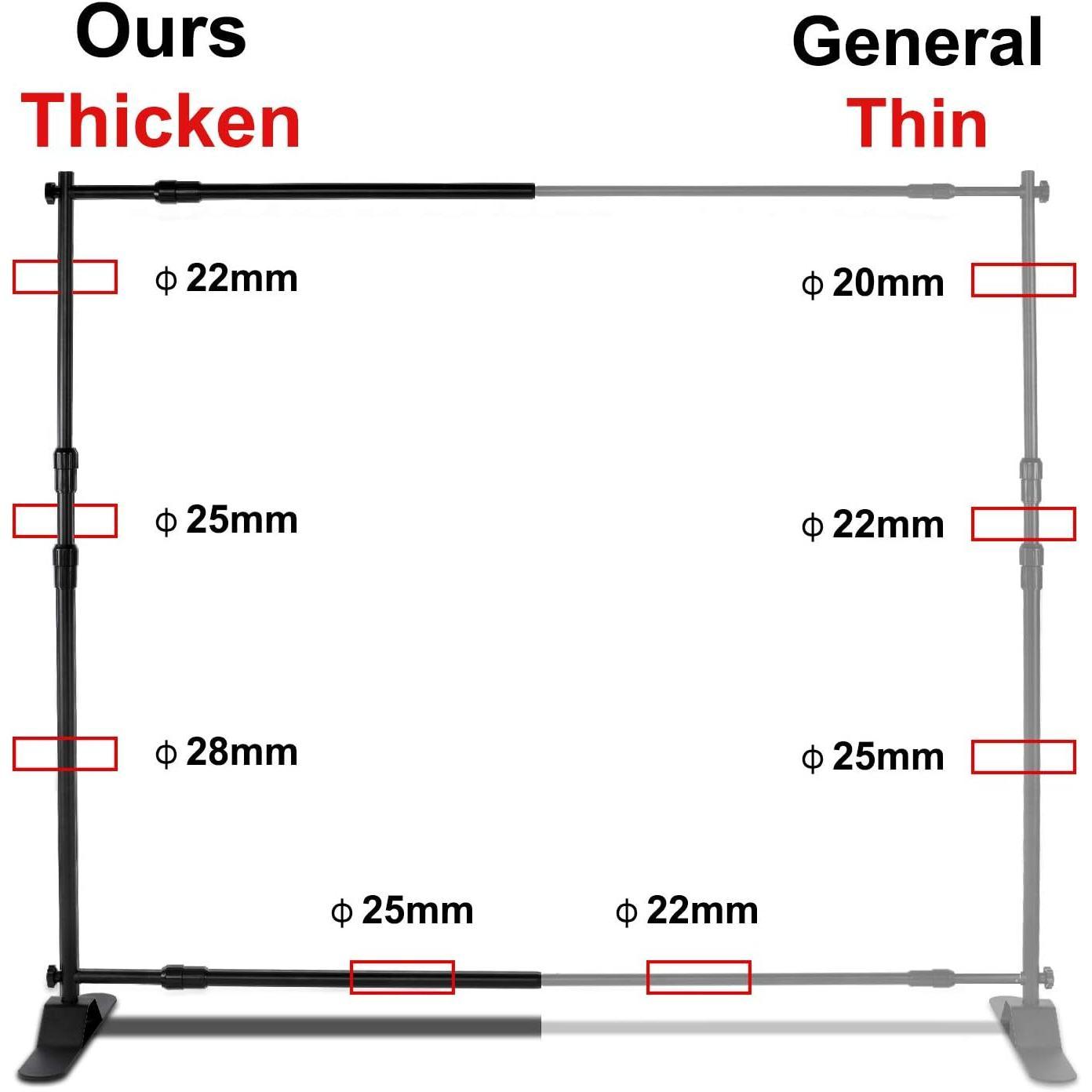 Photo Backdrop Stand - Heavy Duty Banner Holder Adjustable Photography Poster Stand - Height Up to 8x8 ft for Trade Show, Photo Booth, Parties, Wedding, Birthday, Photoshoot Background