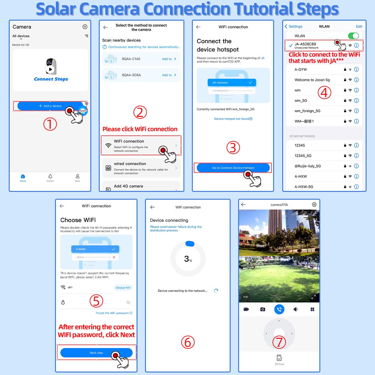 【JOOAN 2K 3MP WiFi Wireless Solar Dual Lens Outdoor 360° PTZ Dual Screen Security Camera】Outdoor/Indoor IP66 Waterproof, Color Night Vision, PIR Human Detection, Two-Way Talk, Auto Tracking, Siren Alarm, SD/Cloud Storage (Optional), Alexa Compatible