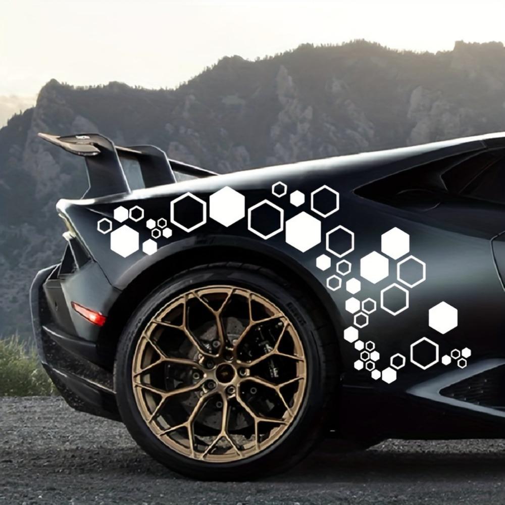 1PCS Universal Car Body Decal Sticker, Honeycomb Pattern Waistline Wrap, Easy DIY Auto Decoration, Durable Vinyl Material, Car Decals