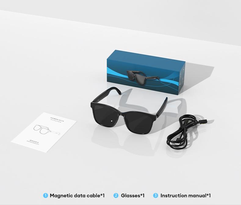 AOC ACN3511 Wearable Smart Glasses, Bluetooth-Compatible Earbud Headphone for Music & Calls, Durable Electronic Audio Glasses, Creative Sports Headset