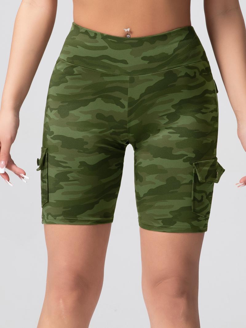 CHRLEISURE 3PCS Women High Waisted Cargo Shorts With Pockets Gym Running Shorts bike Shorts For Women fitness summer