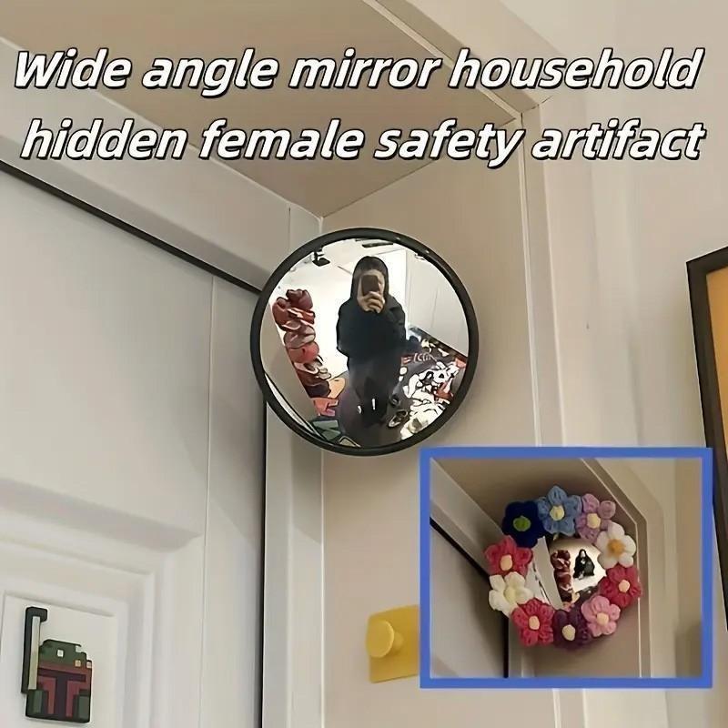 Stylish Wall‑Mounted Convex Fisheye Mirror, Wide‑Angle Selfie Must‑Have, Modern Industrial Home Decor