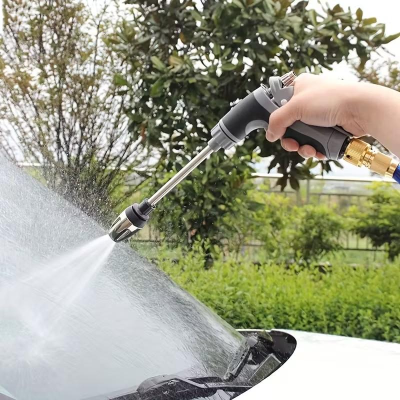 High Pressure Car Wash Gun, Upgrade Thick Rod, Plastic Body, Copper Nozzle, Garden Hose Sprayer, Multi-Function Watering Tool