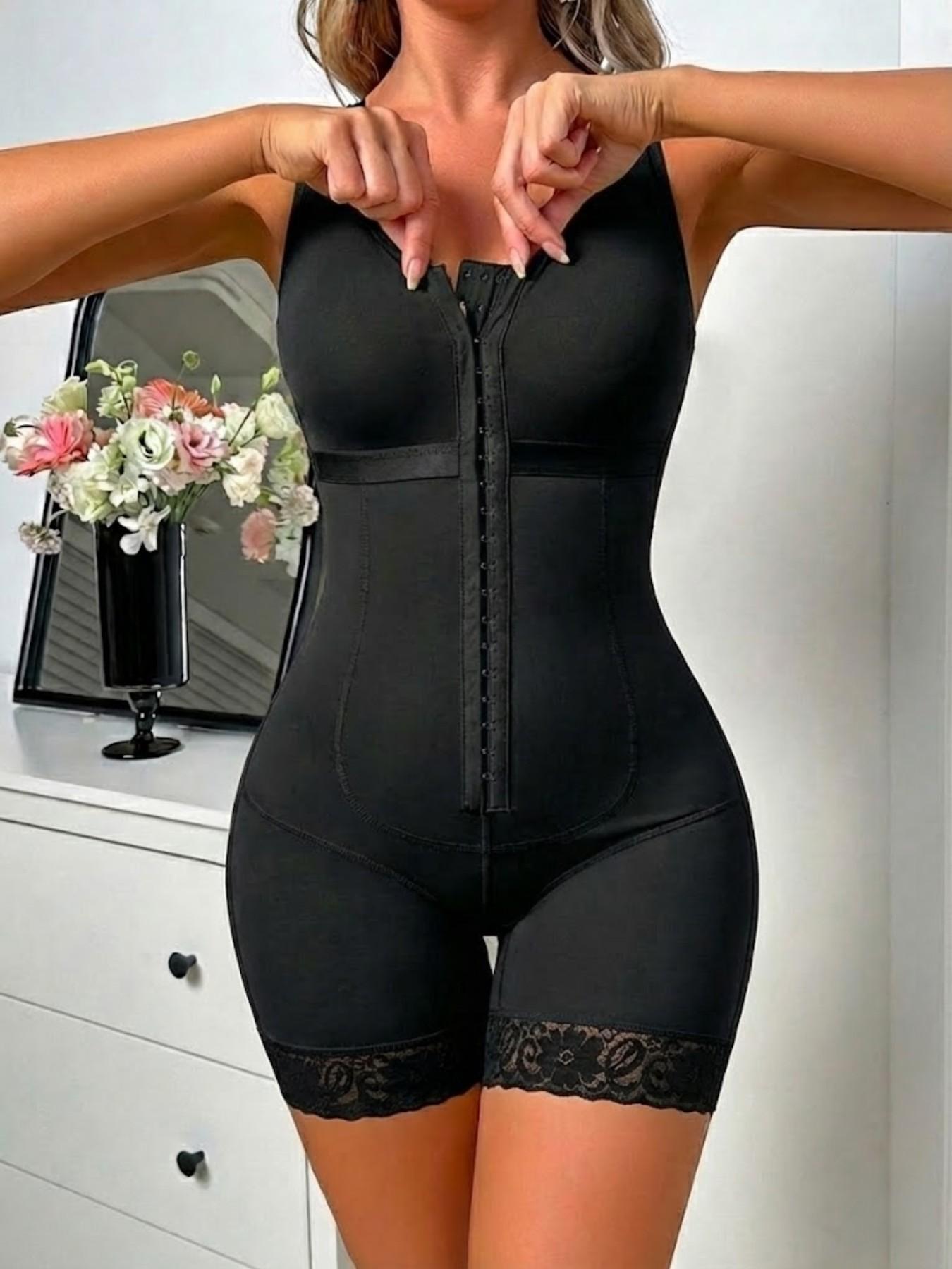 1 Count Women's Slimming Body Shaper Jumpsuit Fajas Colombian Shapewear Tummy Control Butt Lifter, Body Shaping Underwear, High Compression Shapewear Bodysuit with Adjustable Hooks & Lace Trim, Postpartum Body Shaperwear, Suitable For Various Occasions