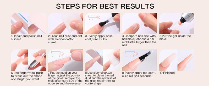 Poly Gel Solid Gel Basi Nail Kit for Beginners: Extension Gel Starter Kit with Everything - U V Light Art Design Tools at Home Gift for Girls Wowen