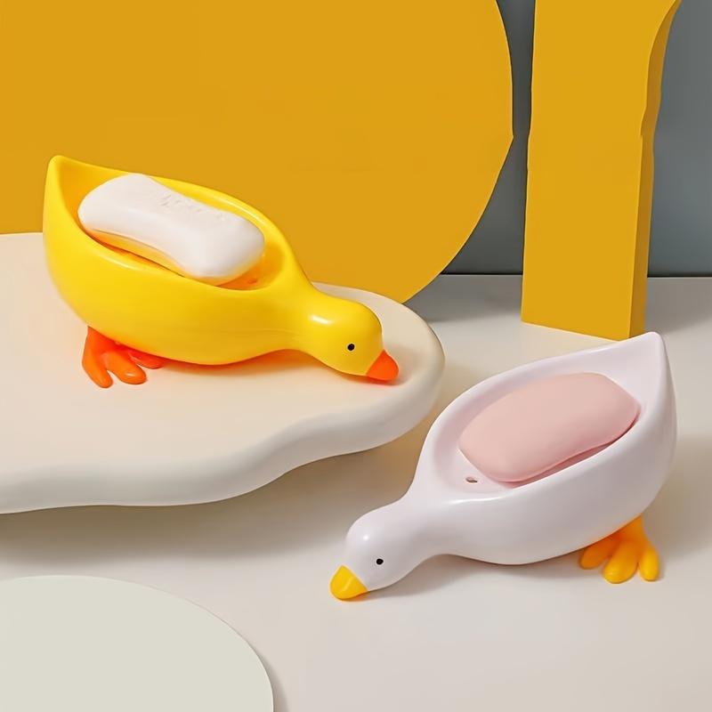 Duck Design Soap Dish, Cute Soap Bar Holder, Soap Bar Drain Dish, Soap Tray, Bathroom Supplies, Home Supplies, Bathroom Accessories
