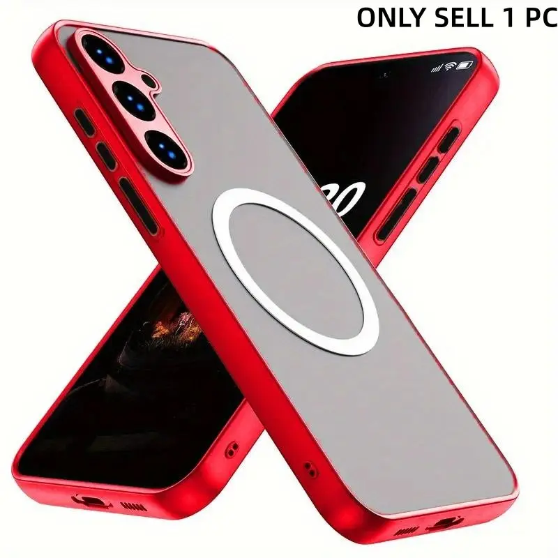 Shockproof Phone Case with Ring, Magnetic Transparent Hard PC Back Durable Phone Protective Cover, Phone Accessories Compatible with Samsung Galaxy A16 A15 A14 A55 A54, Cellphone Casing