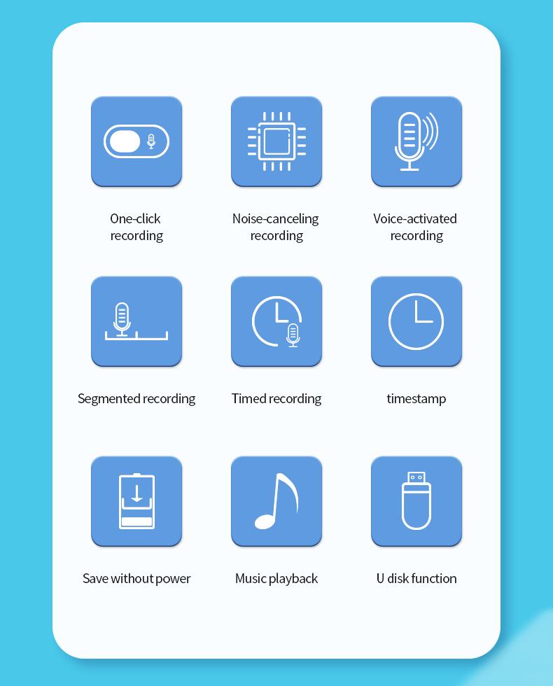 Ultra Magnetic Voice Recorder-One-Touch Recording,Record continuously for 96 hours,HD Noise Reduction,Long Battery,Large Storage,Include OTG adapter