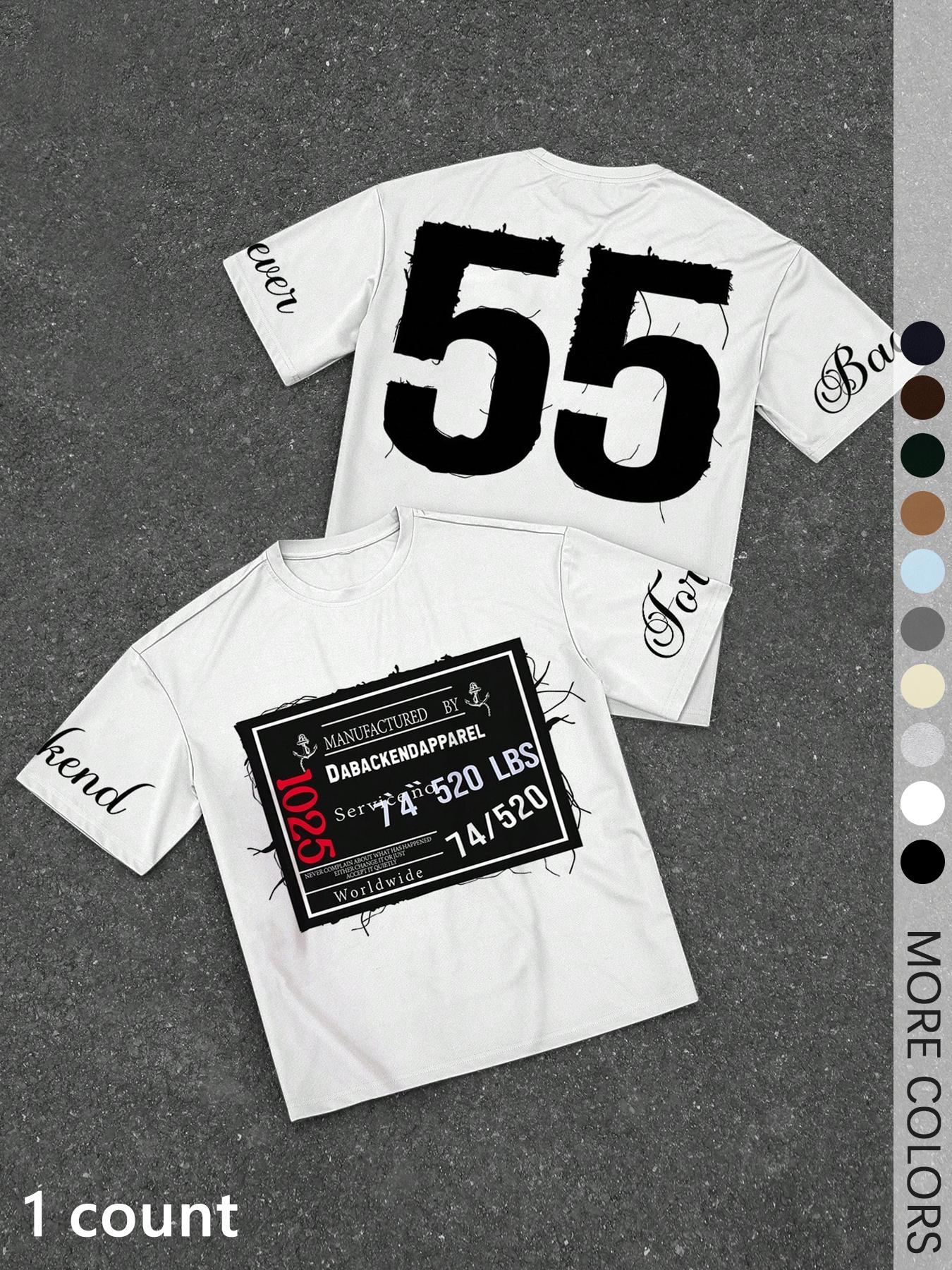 Men's Letter Print Loose Fit Sports T-Shirt, Sports Tee, Men's Graphic Shirts for All Season, Streetwear for Summer, Daily Wear, Athletic Sports Clothing
