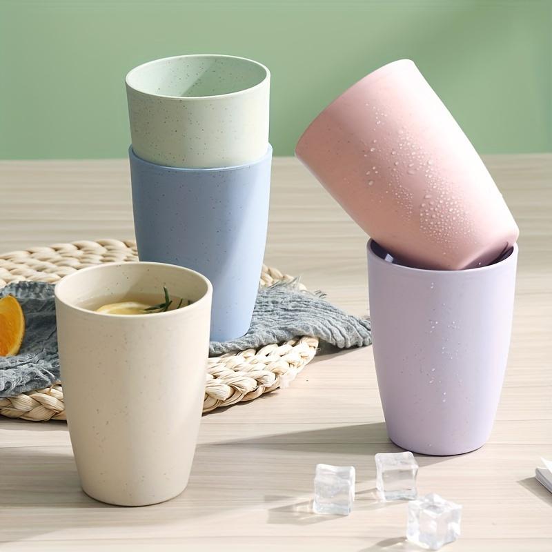 5pcs 5 Colors Reusable Plastic Cups - Multicolor, Stackable Tumblers for Kitchen, Office & Travel - Durable Drinkware, Iced Coffee Cups