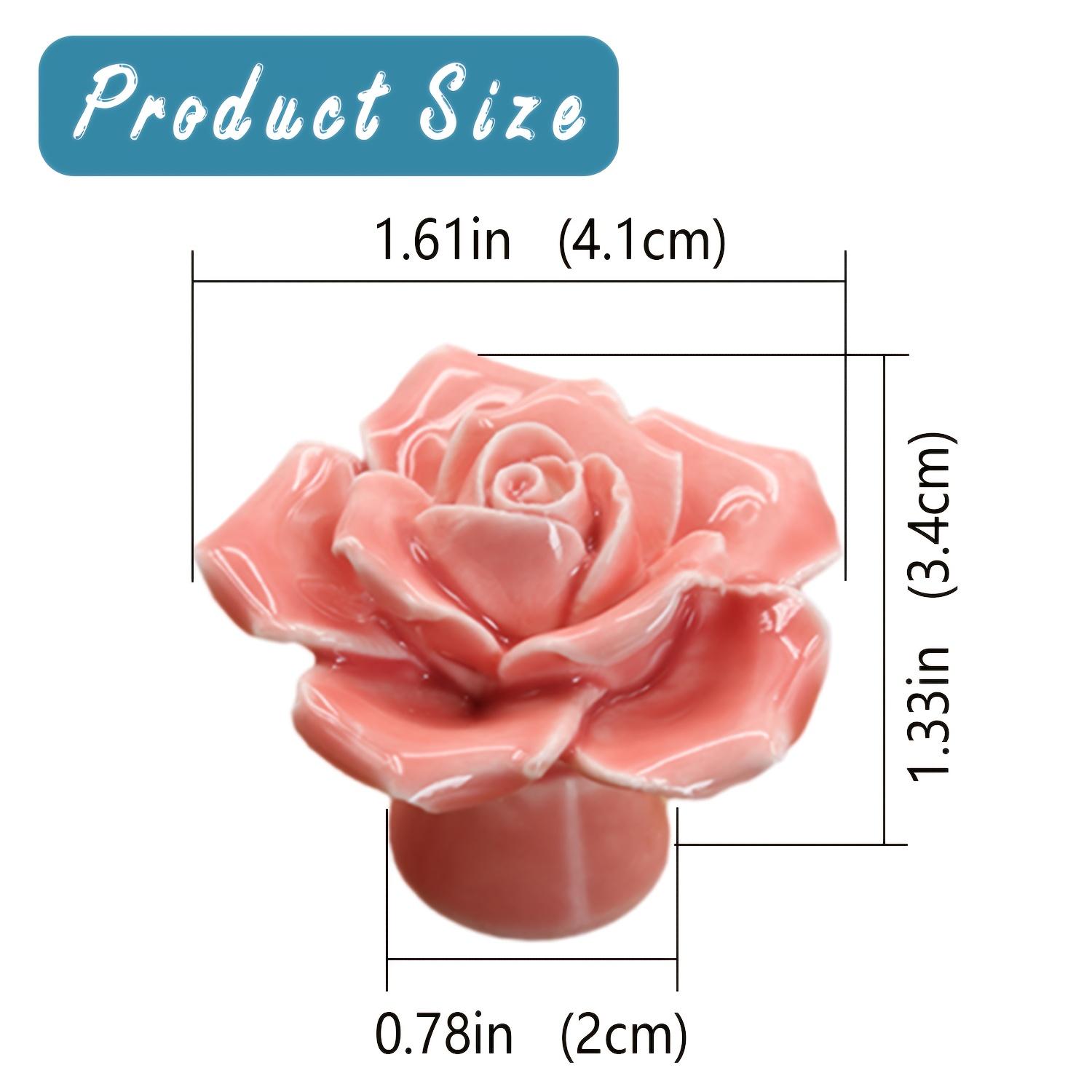 4 Pack Pink Rose Ceramic Cabinet Knobs – Decorative Floral Drawer Pulls with Mounting Screws, Elegant 3D Rose Shaped Knobs for Kitchen Cabinets, Bathroom Vanities, Dressers, Wardrobes, Nightstands, Bookcases and Home Improvement Projects 4 Pack Pink Rose Ceramic Cabinet Knobs – Decorative Floral Drawer Pulls with Mounting Screws, Elegant 3D Rose Shaped Knobs for Kitchen Cabinets, Bathroom Vanities, Dressers, Wardrobes, Nightstands, Bookcases and Home Improvement Projects