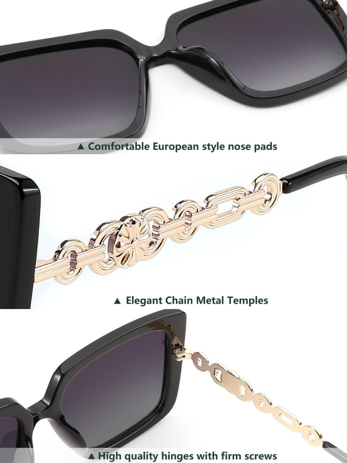 FEISEDY Trendy Polarized Cateye Sunglasses Womens Vintage Oversized Square Sunglasses UV400 Protection B0003