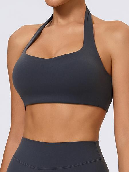 Women's Backless Breathable Sports Bra with Padding, Adjustable Straps, High Stretch, Ideal for Yoga & Outdoor Activities, All Seasons Wear