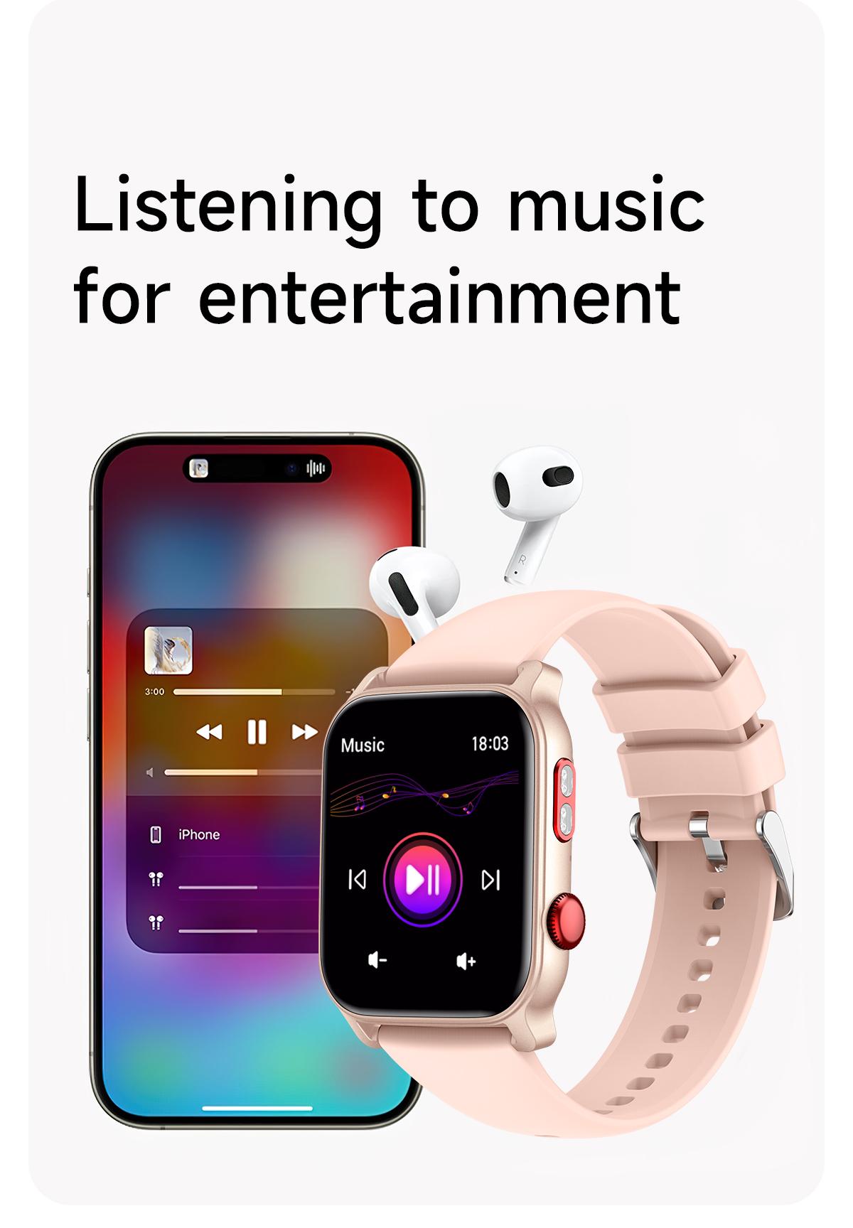 Smart Watch for Men and Women with Call/Message Reminder, Smart Watch 1.83 Inch Touch Screen, Fitness Watch Heart Rate/Sleep/Calorie/Step Monitor, Emergency Flashlight, Activity Tracker for Android iOS