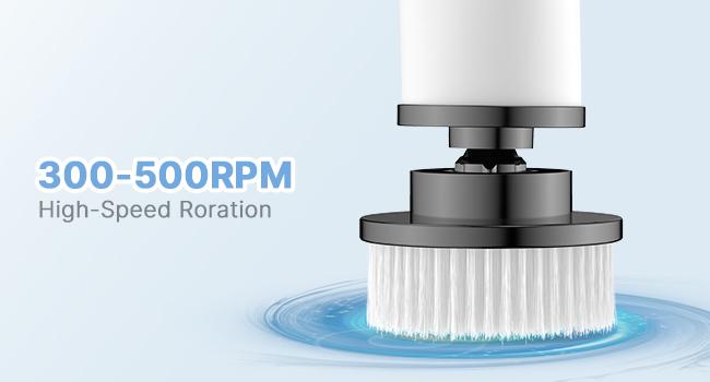 Dovety Electric Spin Scrubber with 8 Replacement Heads, 2 Adjustable Speeds, Extension Handle, Multifunctional Cordless Cleaning Brush,  Fast Charging -  for Bathroom, Shower, Tub, Tile, Toilet, Floor, Windows, Sinks, and More Portable， Household Items